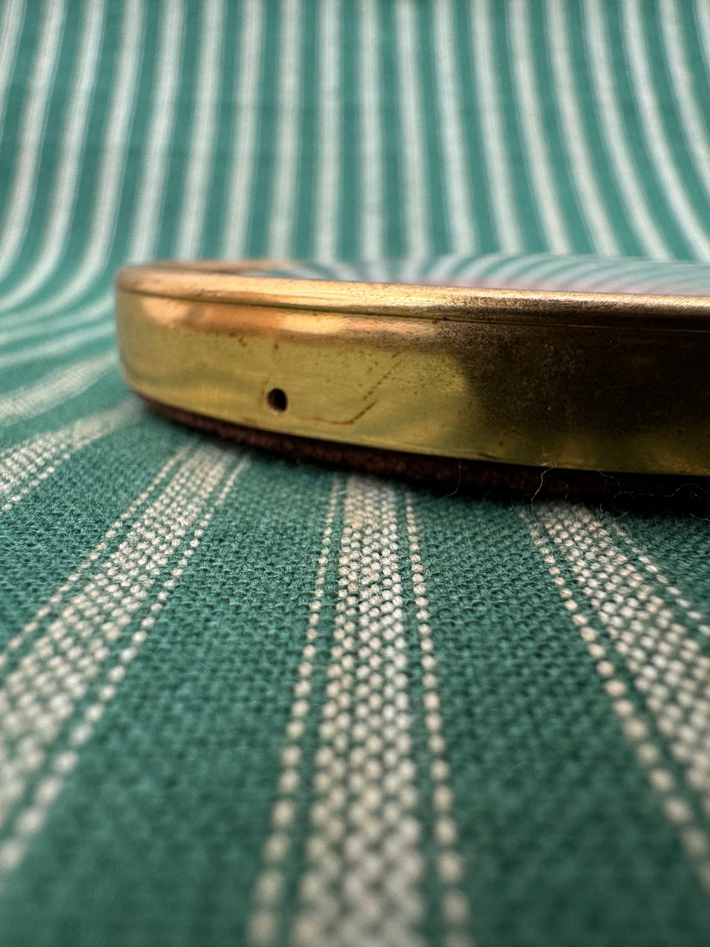 Brass Convex Glass Picture Frame with Velvet Backing