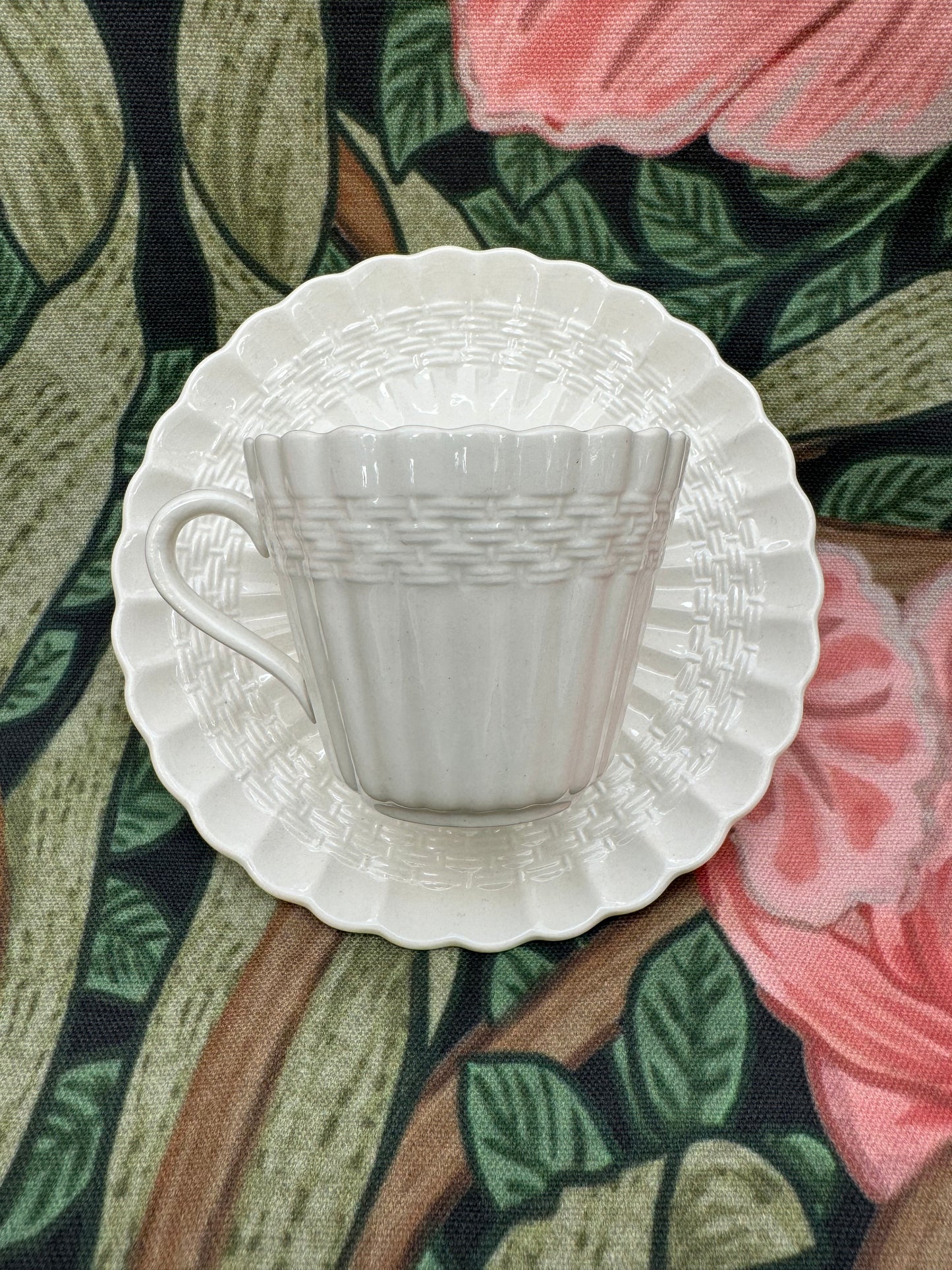 Copeland Chelsea Wicker Demitasse and Saucer Set