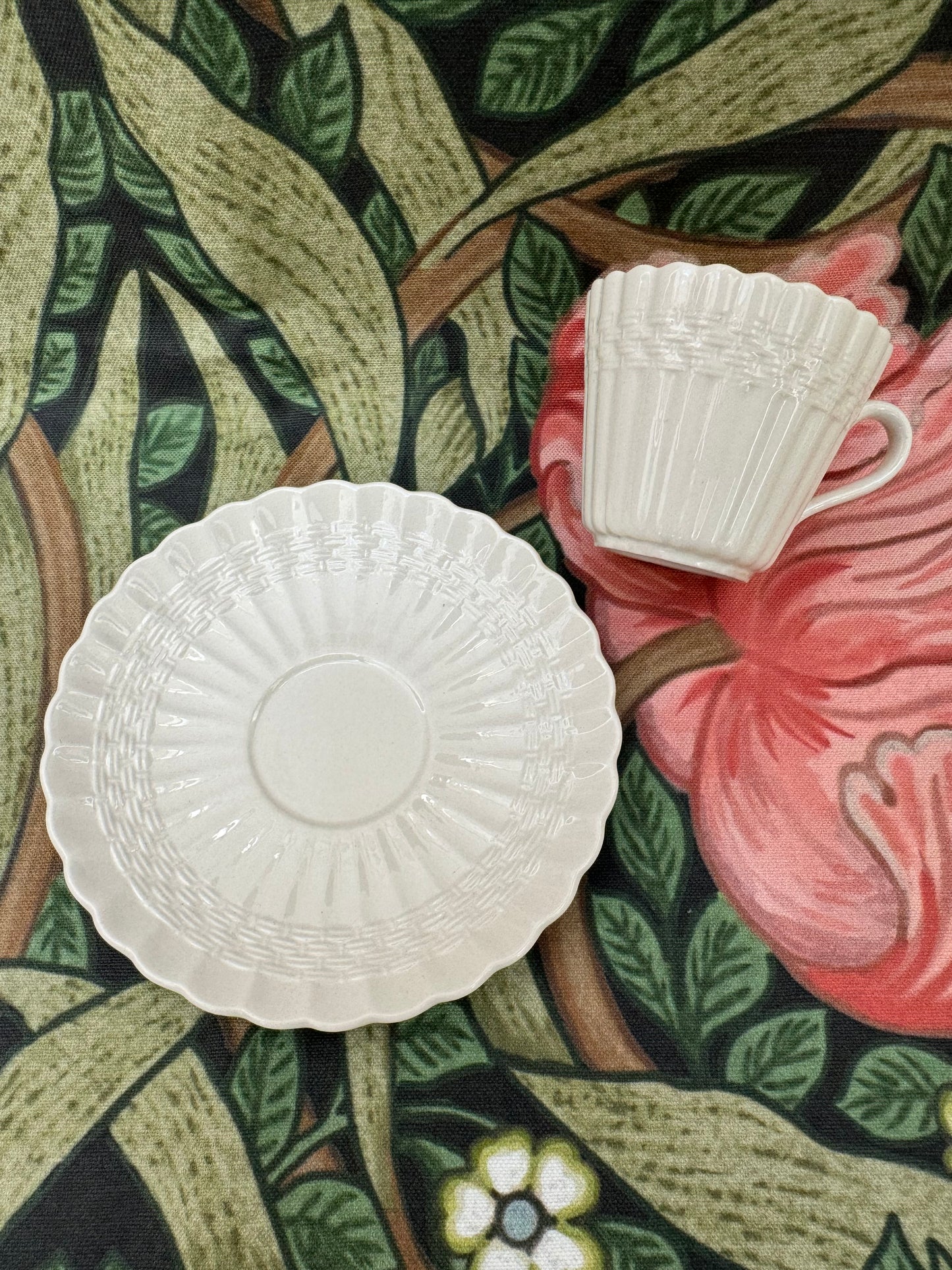 Copeland Chelsea Wicker Demitasse and Saucer Set