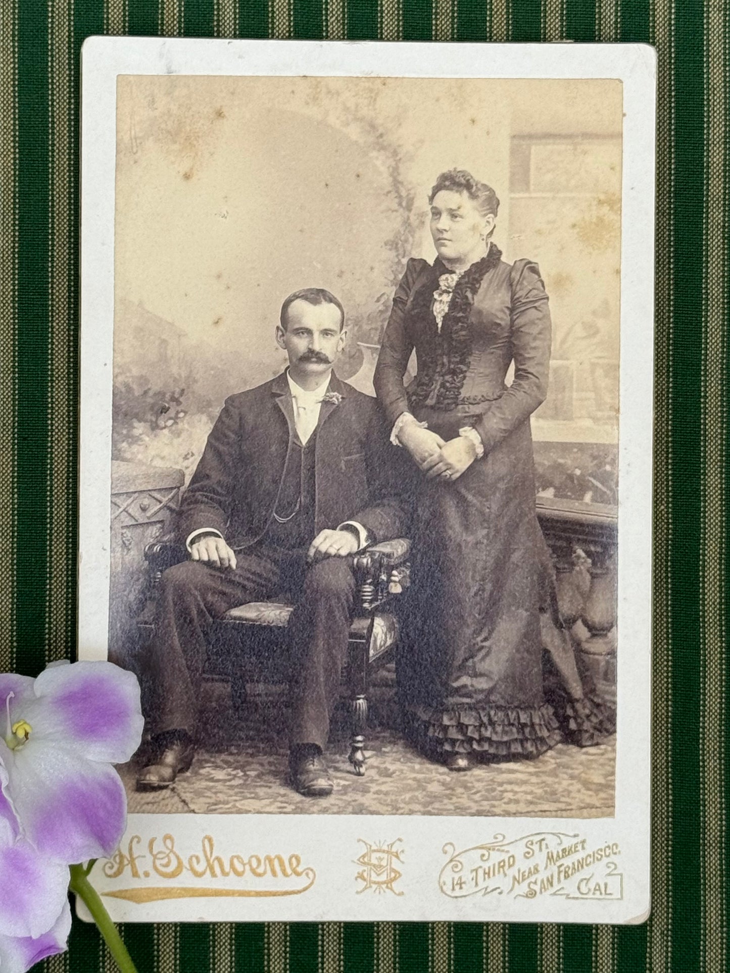 Antique Cabinet Card of 1880s San Francisco Couple