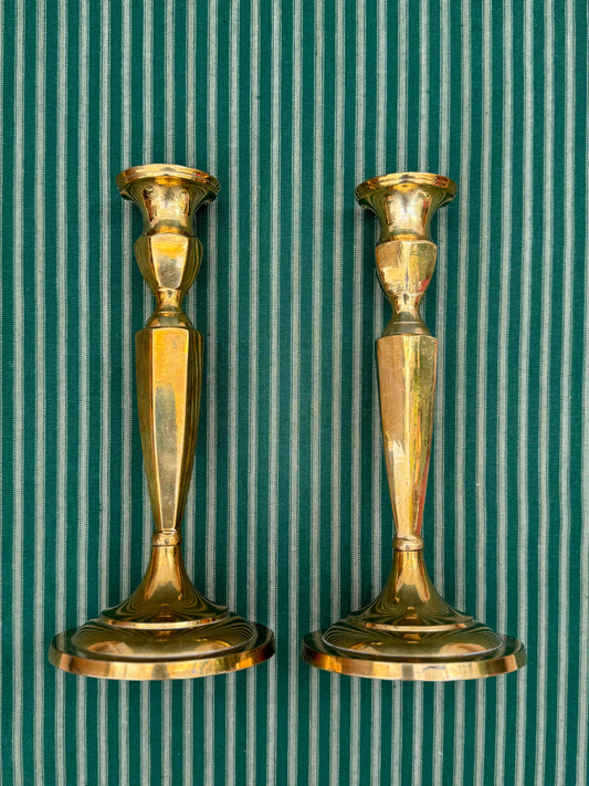 Brass Candlestick Set Victorian Style