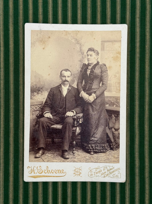 Antique Cabinet Card of 1880s San Francisco Couple