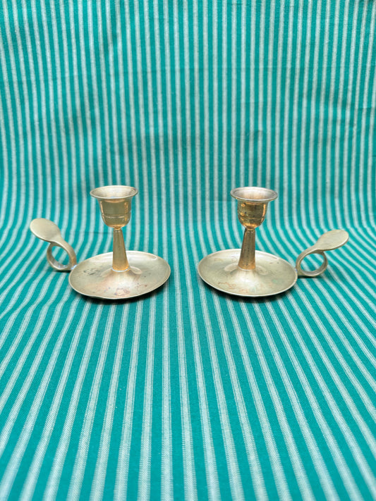 Brass Candlesticks with Handles